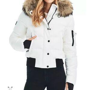 SAM Women's White Fur-Trimmed Jacket